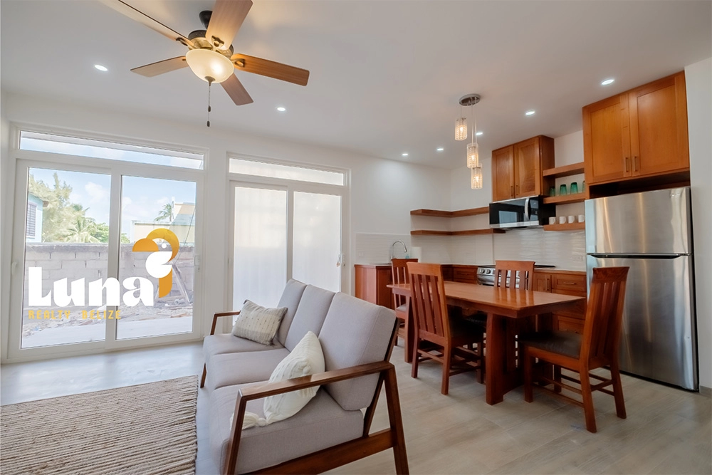 Spacious Living Room in a Ruby Villas Condo, Caye Caulker