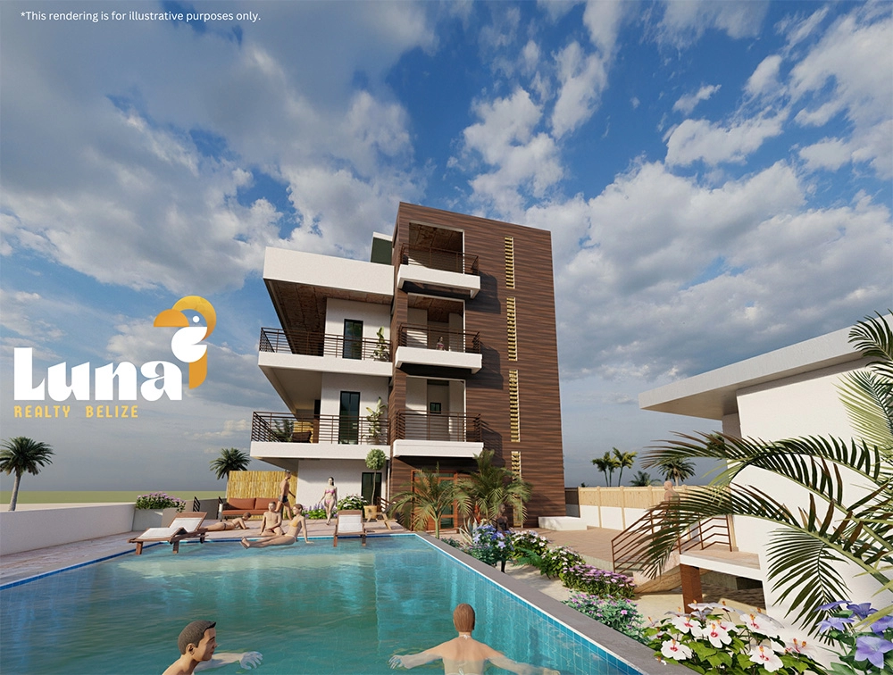 Ruby Villas - rendering from pool